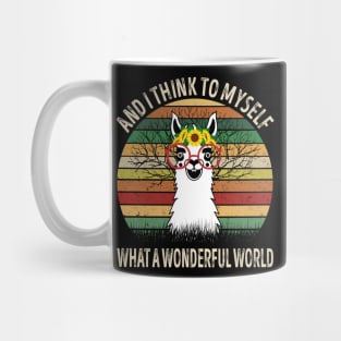 And I Think To Myself What A Wonderful World Llama Mug